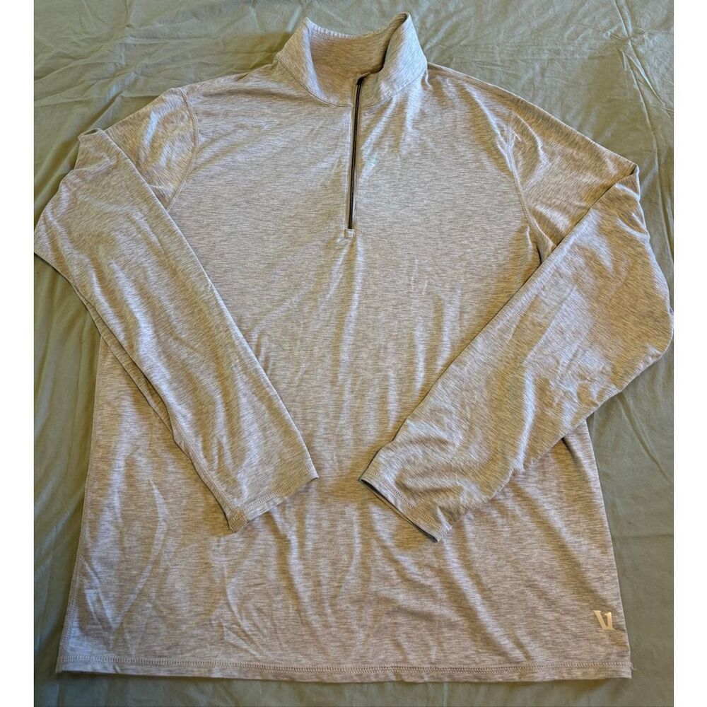 Vuori Size Large Ease Performance Half Zip 2.0 Men Used Long Sleeve Heather Grey